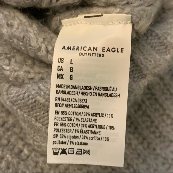 Womens American Eagle Knit Turtle Neck Sweater | L | Grey NEW!! - Picture 11 of 14